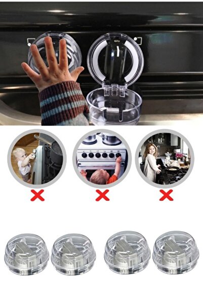 Yayke 4 bucăți brodate - Protector pentru butoane pentru cuptor, capac de siguranță pentru blocarea siguranței copiilor