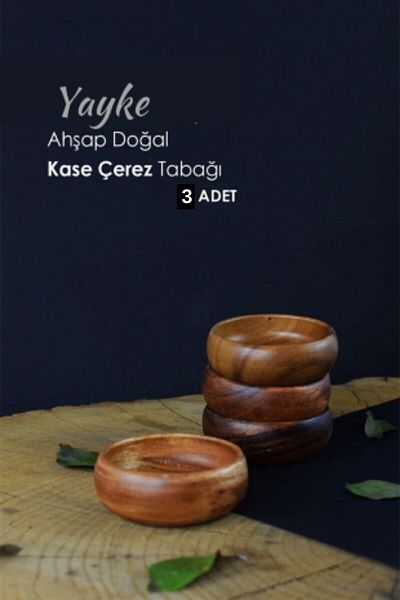 Yayke Wooden Bamboo Snack Plate Organic Bamboo Bowl Snack Bowl (3 PCS)