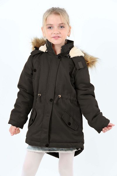 Asortix Water Repellent Fur Hooded Winter Coat for Girls