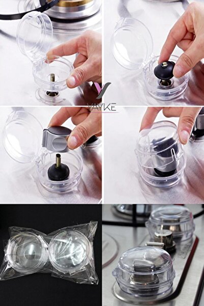 Yayke 4 bucăți brodate - Protector pentru butoane pentru cuptor, capac de siguranță pentru blocarea siguranței copiilor