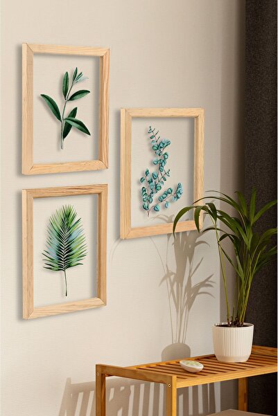 Muyika Design Muyika Regina 3 Parça Ahşap Çerçeveli Cam Üstü Baskı Tablo Seti...