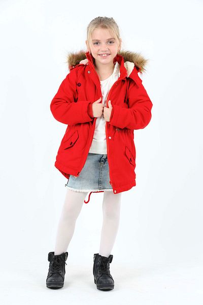 Asortix Water Repellent Fur Hooded Winter Coat for Girls