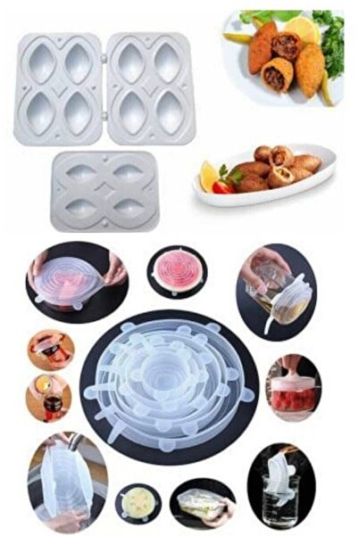 Yayke Practical 4-Piece Lined Meatball Mold Apparatus (white) + 6 Size Food P...