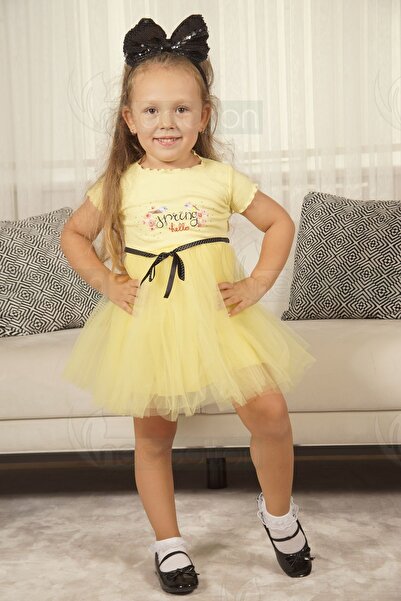 neocotton Φόρεμα για κορίτσι - εμπριμέ και τούλι με φόδρα