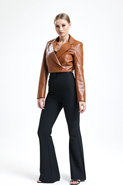 Sense Lined Faux Leather Short Jacket| Ckt34324 Tan