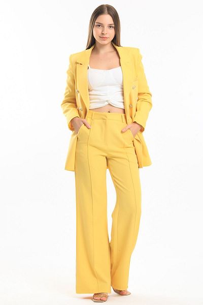 Sense Jachetă galbenă oversize blazer - căptușită în interior, țesătură Hürrem, Ckt34236