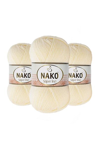 NAKO Super Pearl Πλεκτό Σχοινί 00256 Κρέμα 100γρ