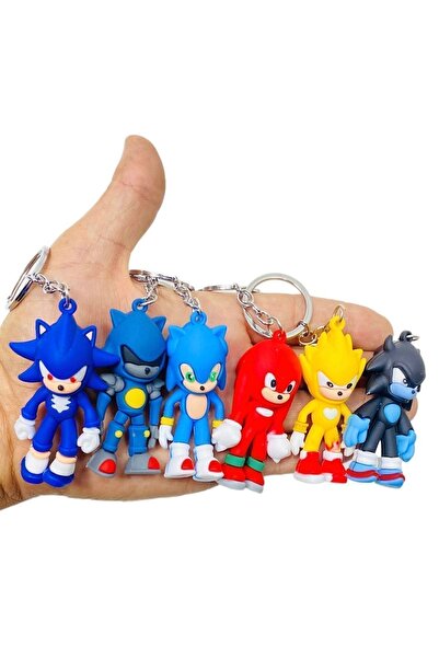 Super Sonic Sonic Ve Arkadaşları Karakter Slikon Anahtarlık 6lı