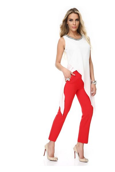 Sense Plus Size Trousers| Pnt17950 Red