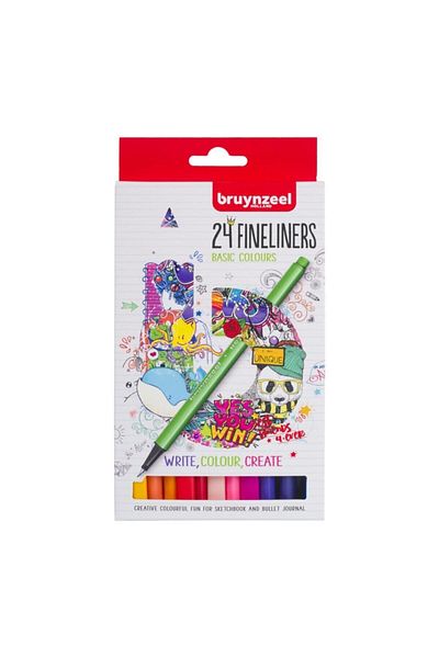 Bruynzeel Fineliners 24Pcs Primary Colors
