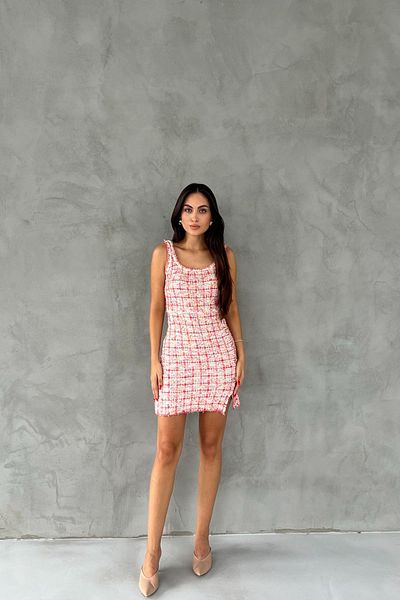 Seda Yalçın Atelier Pink Knitwear Tweed Short Dress