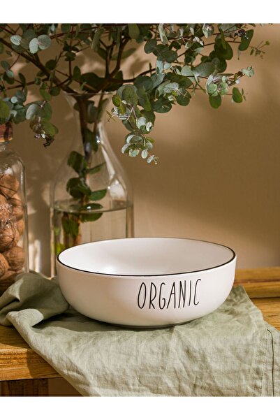 LC Waikiki Zarif Yazı Baskılı Seramik Salata Kasesi 20 Cm