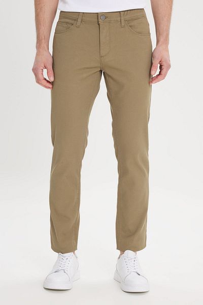 AC&Co / Altınyıldız Classics Ανδρικό παντελόνι Green Slim Fit - 5 τσέπες, ελαστικό και Dobby
