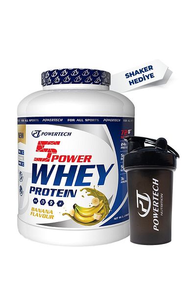 PT SPORTS&NUTRITION PowerTech 5Power Whey Protein - Banana Flavored Powder 2160 Gr, 72 Servings
