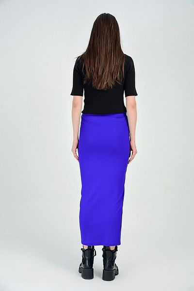 Sense Metal Zippered Diving Skirt with Slit on the Front| Etk13348 Saks