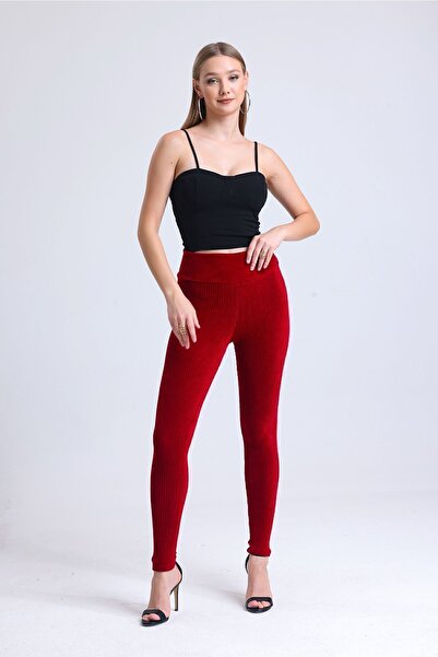 Sense Corduroy Short Tights| Tyt32433 Claret Red