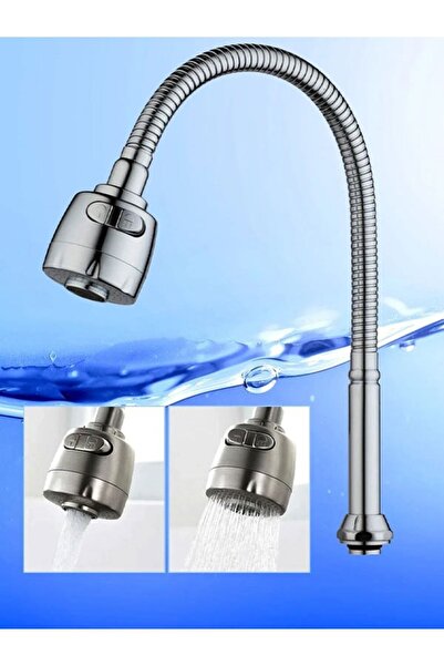 NOY Oynar Baslıklı Spiralli Mutfak Lavabo Başlığı Tazyikli Su Tasarruflu Krom...