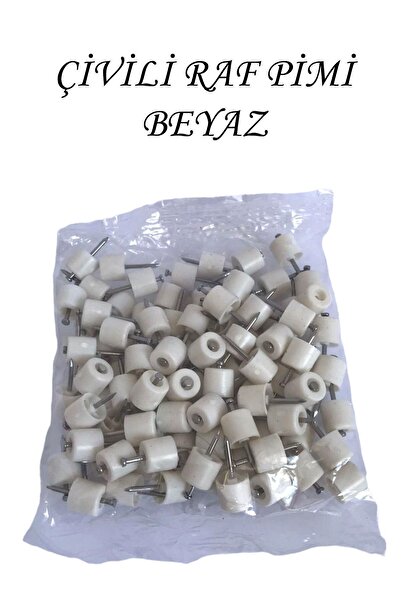 GLASWEN Çivili Raf Pimi Duvar Dolap Mobilya Pimi Sert Plastik Raf Tutucu Beyaz 100 Adet Tekli (1 PAKET)