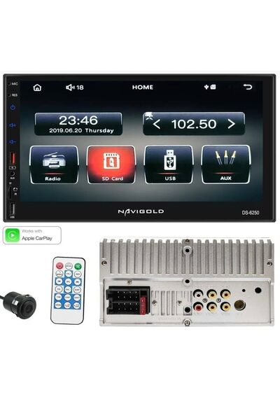 Navigold Ds-6250 Uyumlu Car Play Özellikli Teyp Multimedya Ful Hd 7'' Inch Bluetooth- Çift Usb 4x55w +kamera