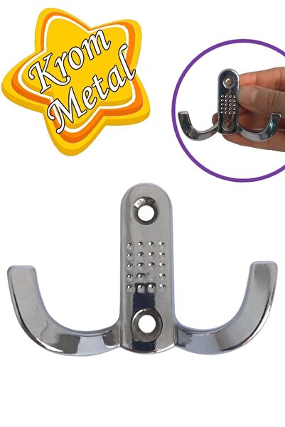 GLASWEN Klasik Noktalı Askı Krom Portmanto Askı Vestiyer Duvar Askısı Metal Dolap Elbise Askılığı