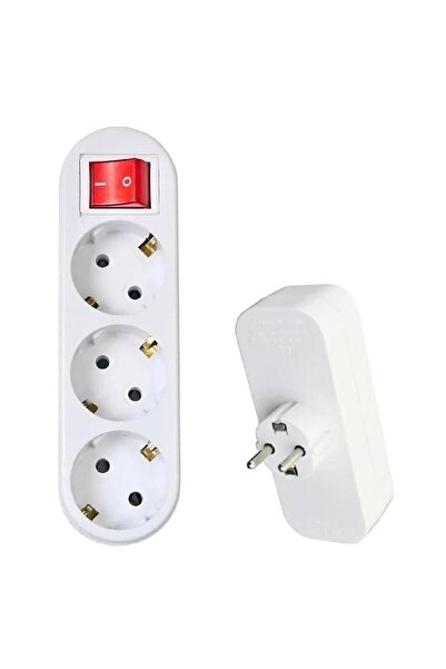 GLASWEN مقبس التوصيل المكون من 3 مجموعات مع زر التبديل، مقبس التوصيل الأرضي، مقرنة لاسلكية متعددة