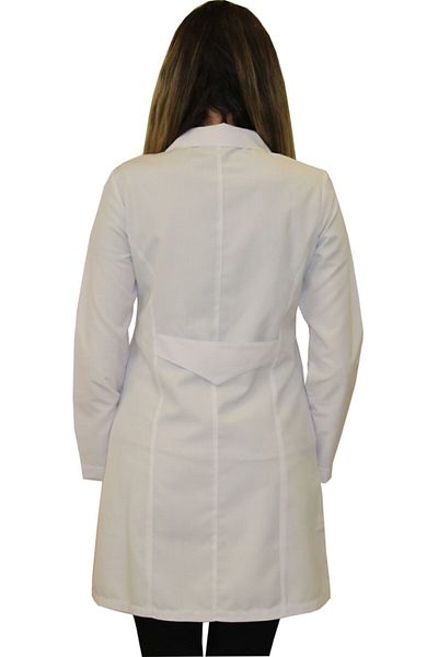 safaforma Shirt Collar Women's Above Knee Length - Long Sleeve Doctor Apron, Teacher Laboratory, Hospital White Apron