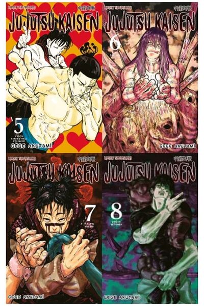Gerekli Şeyler Yayıncılık Jujutsu Kaisen 5-6-7-8 manga seti (4 kitap) ayraç h...