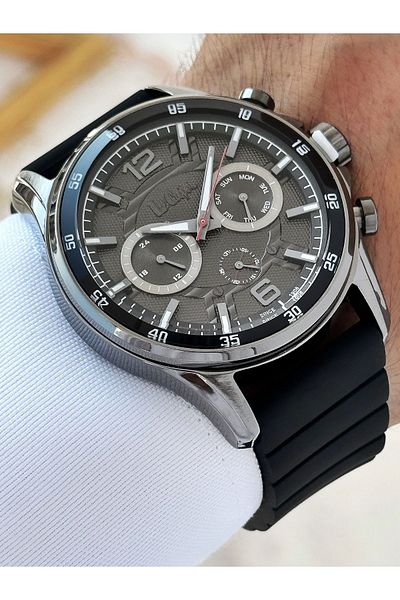 Lee Cooper 5 ATM Waterproof Men's Wrist Watch with Silicone Cord - Functions Active