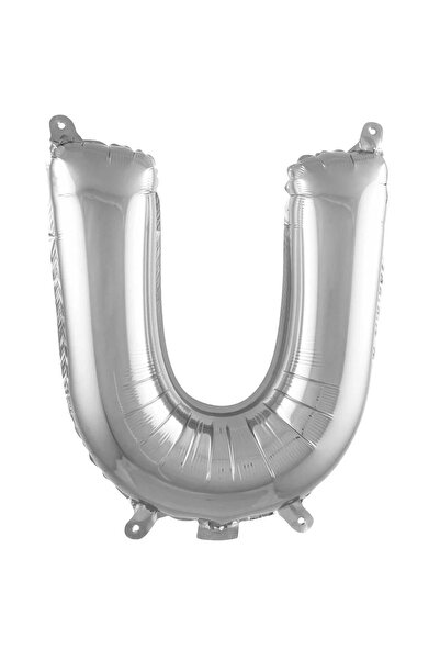 Patladı Gitti بالون فضي مقاس 16 بوصة 36 سم - حرف U