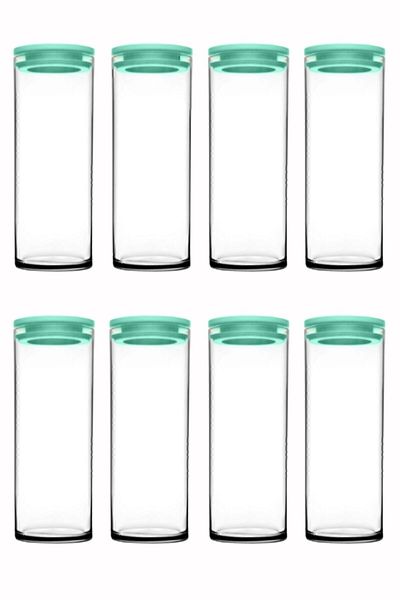 Paşabahçe 43756 Vacuum Glass Jar - Glass Food Storage Container 8 Liters Turquoise