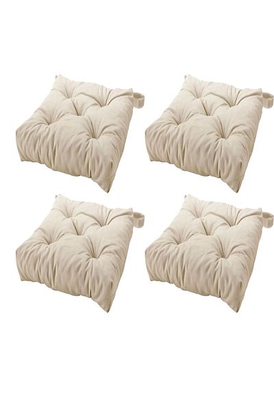 IKEA Chair Cushion Ecru 4 Pieces 40/35x38x7 Cm