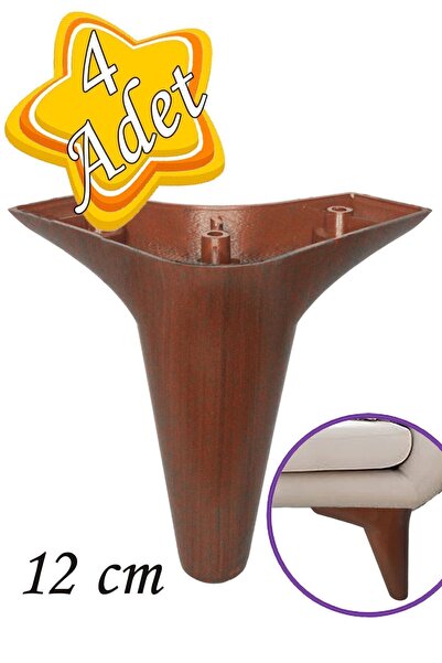 GLASWEN 4 Adet Zelve 12 cm Ceviz Ahşap Desenli Lüx Mobilya Kanepe Sehpa Ünite...