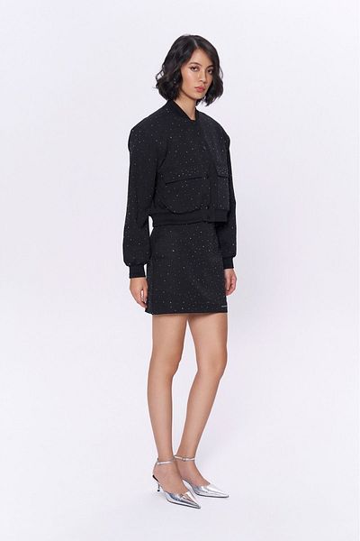 Quzu Mini Skirt - Black Stone Detailed