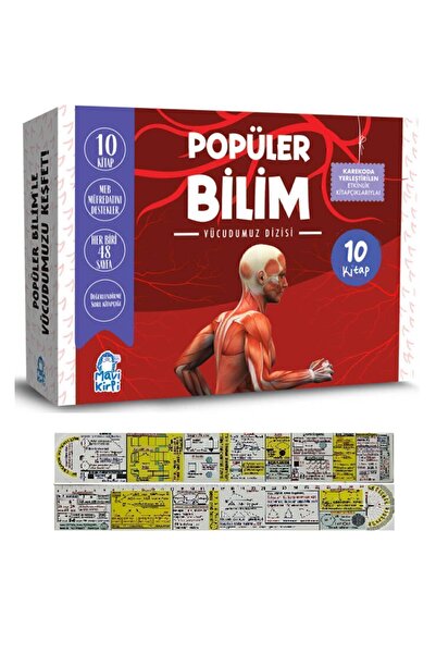 Mavi Kirpi Popüler bilim Vücudumuz Dizisi 10 Kitap Set + Matematik Öğreten Ayraç