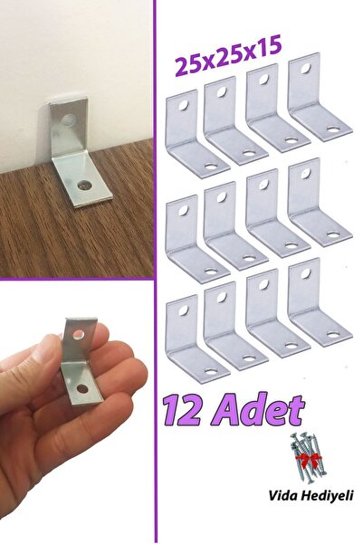 GLASWEN 12 Adet Mobilya Eşya Dolap Duvar Sabitleyici Köşe Bağlantı L Demir Gö...