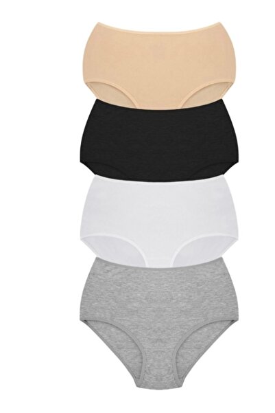 cehameze Chiloți Bato cu talie înaltă pentru femei - bumbac, colorați, marimi mari, pachet de 4