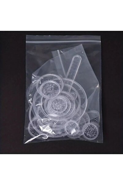 Generic 22 Adet 3 Boyutlu Çizim Şablonları Spiral Spirograph Geometrik Cetvel Seti Çocuk Zeka Eğitim Oyuncak