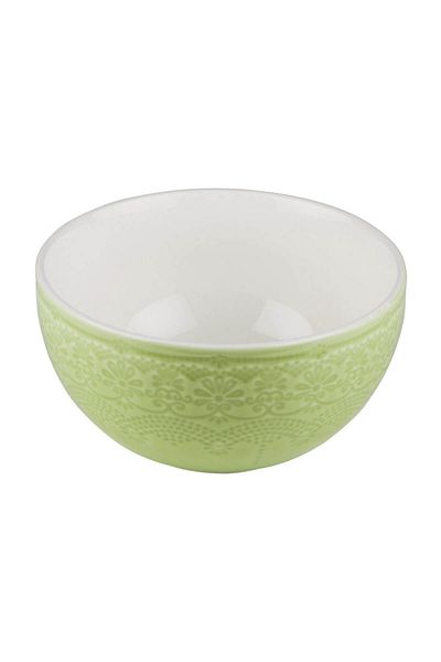 KANCAEV Lace Collection Soup Bowl, 14cm. Green Sold as a Set of 2