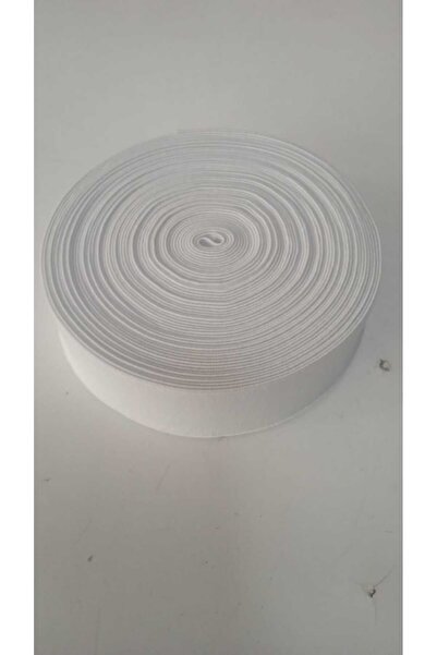 KOSTÜM ATÖLYESİ 3 Cm Beyaz Enli Yassı Lastik 10 Metre Bel, Paça, Etek Lastiği