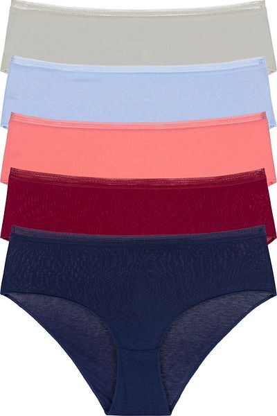 Humaone Pastel Colored 5-Piece Bato Panties - Navy, Baby, Blue, Anthracite, Claret Red