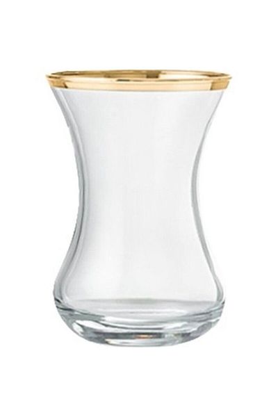 Paşabahçe Gold Thin Waisted Tea Cup - 130 Cc Set of 6