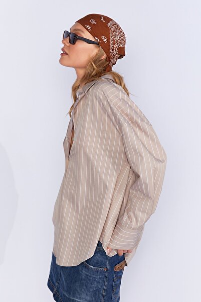 EDITION Смугаста жіноча сорочка оверсайз - Ek1007430-7430