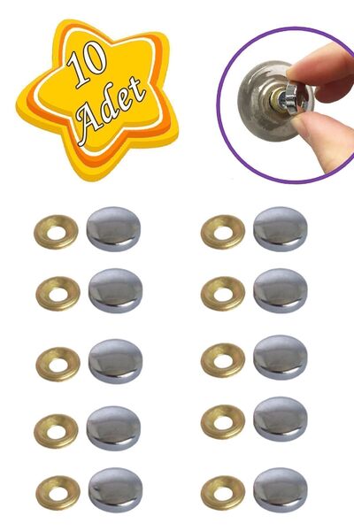 GLASWEN 10 Adet Vida Kapatıcı Kapağı 20 Mm Metal Vida Tapası Tıpası Dekoratif Vida Gizleyici KROM
