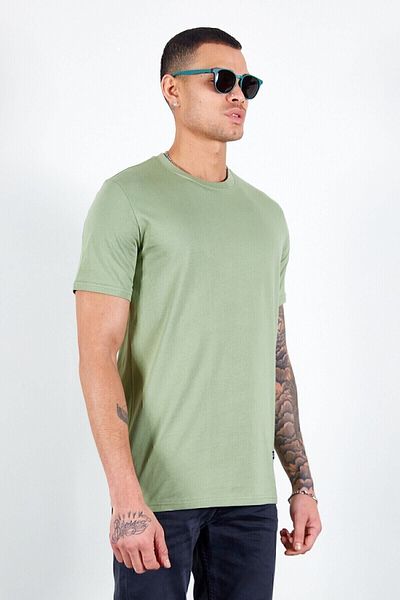 Manche Men's Khaki Basic T-shirt - Mes216959-01