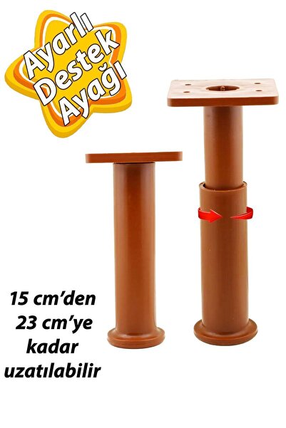 GLASWEN Modül Ayarlanabilir Destek Ayağı 15 X 23 Cm Kahverengi Ayak Mobilya K...