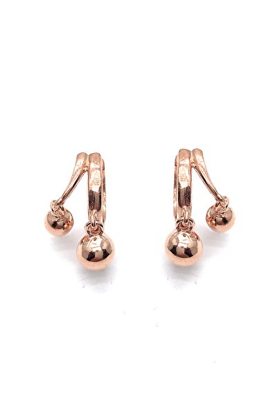 SUNSHINE 925 Ayar Rose Kaplamalı Top Zarif Gümüş Küpe