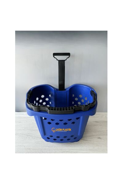 ÇAĞIN PLASTİK Tekerlekli Plastik Alışveriş Sepeti - 40 Litre - 5 Adet