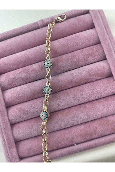 Karen Jewelry 3 كرات VIP سوار من الفولاذ مع خرز عين الشر