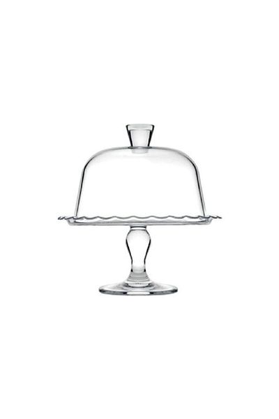 Paşabahçe Patisserie Standing Cake Jar Serving Plate with Lid