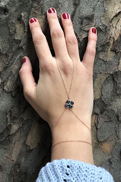 SUNSHINE 925 Ayar Rose Kaplama Kalp Kesim Mistik Topaz Taşlı Yonca Gümüş Şahm...